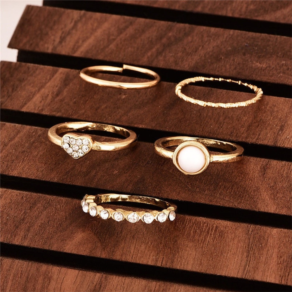 New 5 Pc Midi Ring Set